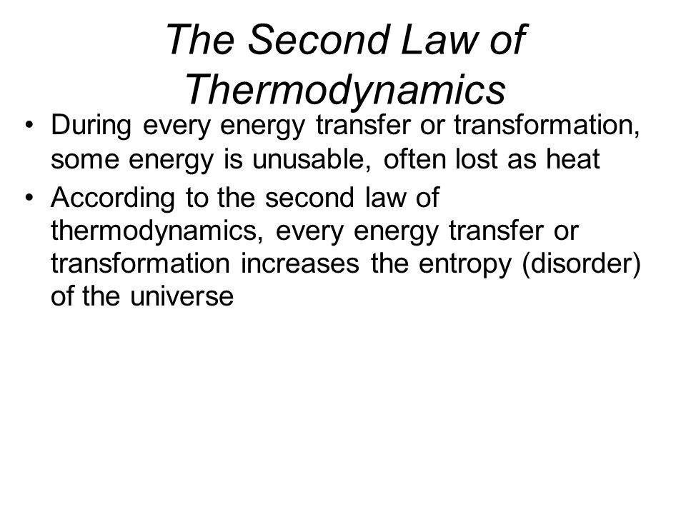Powerpoint presentation on second law of thermodynamics evolution